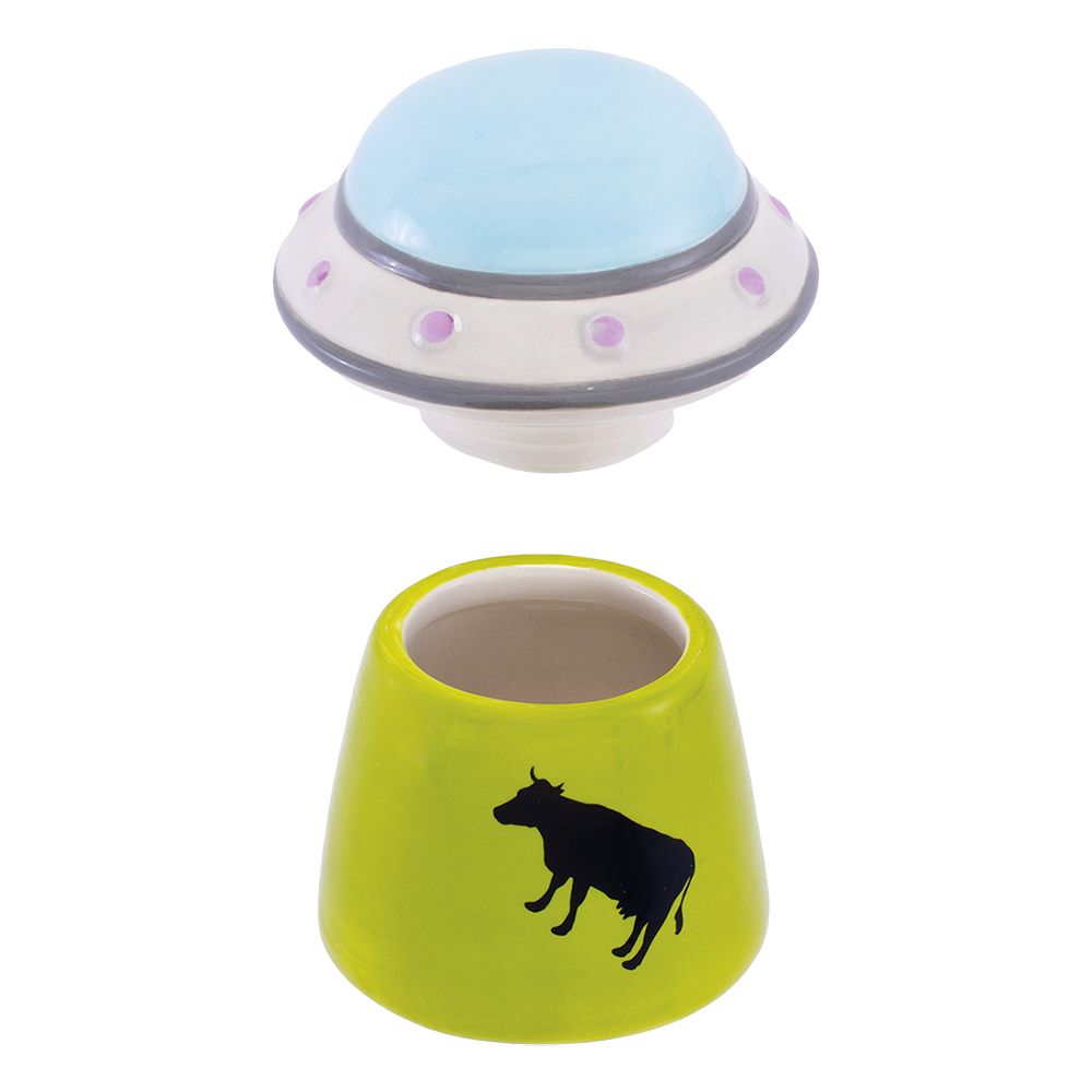 Fujima UFO Cow Ceramic Stash Jar - 4" - Discreet Smoker