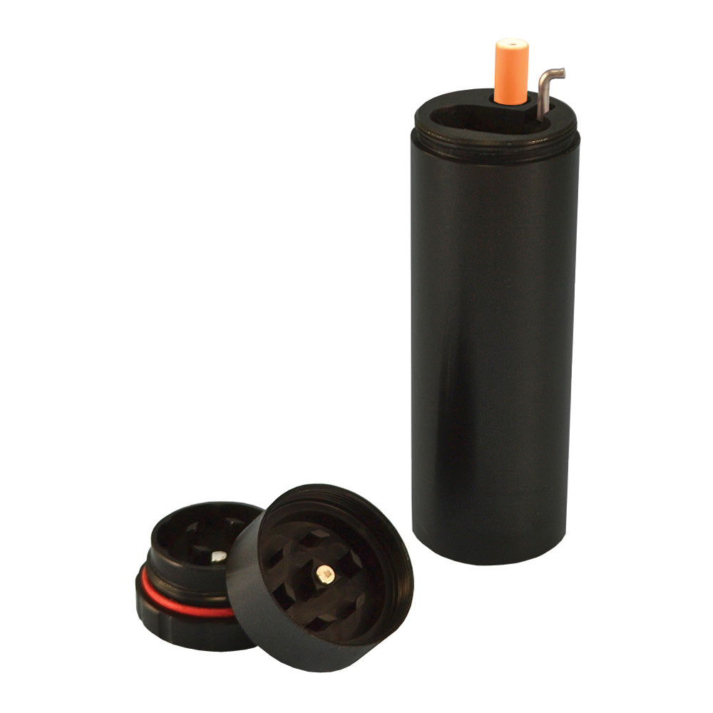 All In 1 Metal Smoke Stopper w/Poker & Grinder - Black - Discreet Smoker