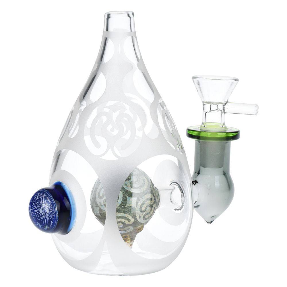 Eggcellent Etched Glass Water Pipe - 5.25" / 14mm F - Discreet Smoker