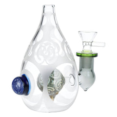 Eggcellent Etched Glass Water Pipe - 5.25" / 14mm F - Discreet Smoker