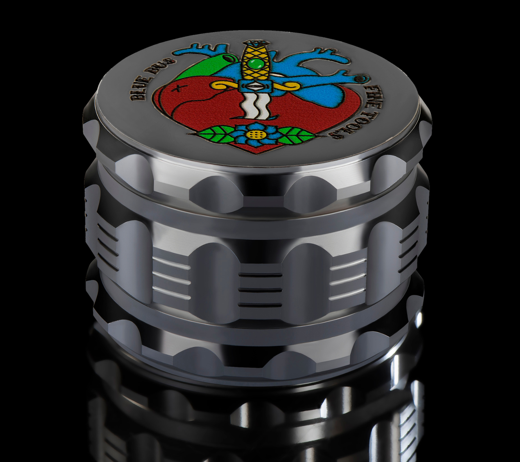 Bluebus GA 2.5 Inch Grinder Silver (Old School Edition) - Discreet Smoker