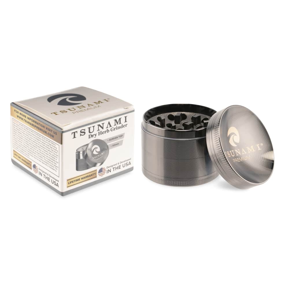 Tsunami Sunken Top 50mm 4-Piece Grinder - Discreet Smoker