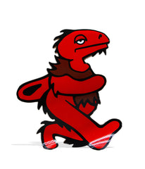 Elbo Glass Red Dancing Dinos Dab Mat - Discreet Smoker