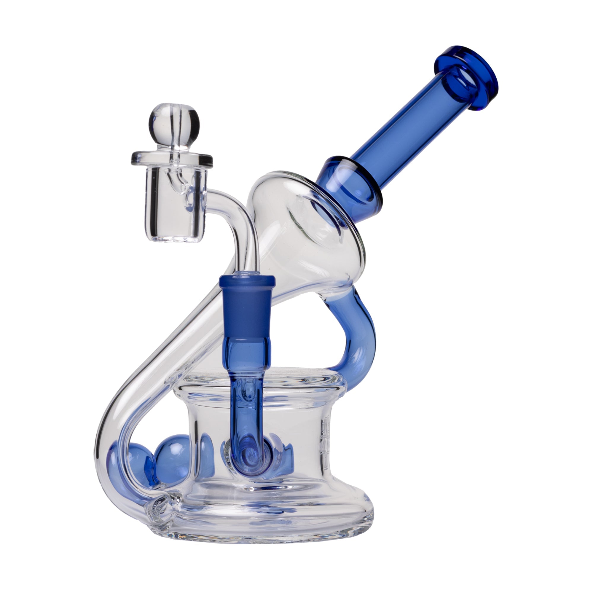 Human Grade 7.5" Recycler 45 (Triple Marble) Glass Dab Rig - Discreet Smoker