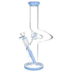 Pulsar Kinked Marble Straight Tube Glass Water Pipe - 12.75" / 14mm F - Discreet Smoker