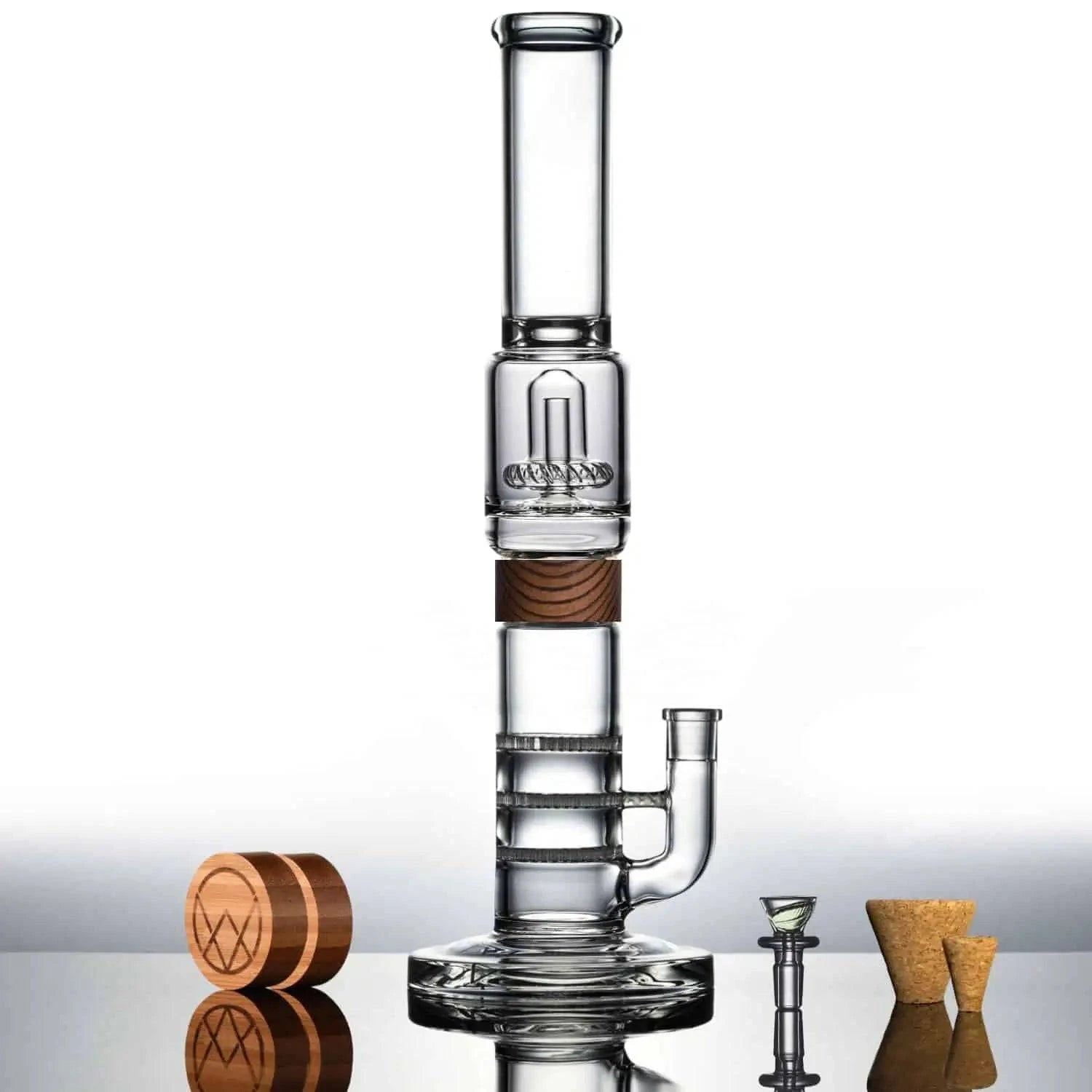 Vitae Glass 16" Tri-UFO Bong - Discreet Smoker