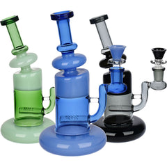 Glass House Two Toned Cylinder Water Pipe - 7.75" / 14mm F - Discreet Smoker