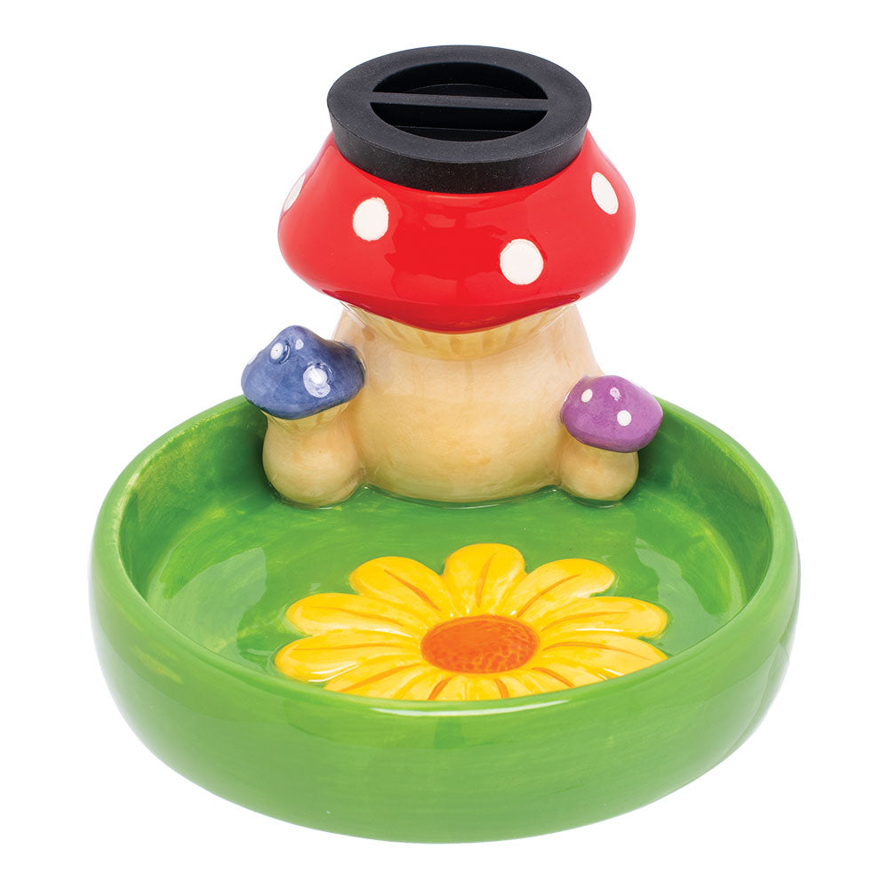 Fujima Mushroom & Flowers StashTray - 5.75" - Discreet Smoker