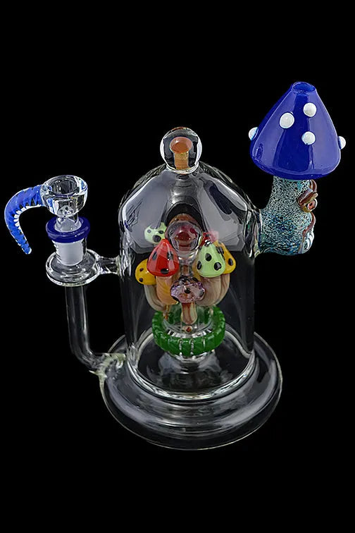Handmade Mushroom Glass Water Pipe - Discreet Smoker