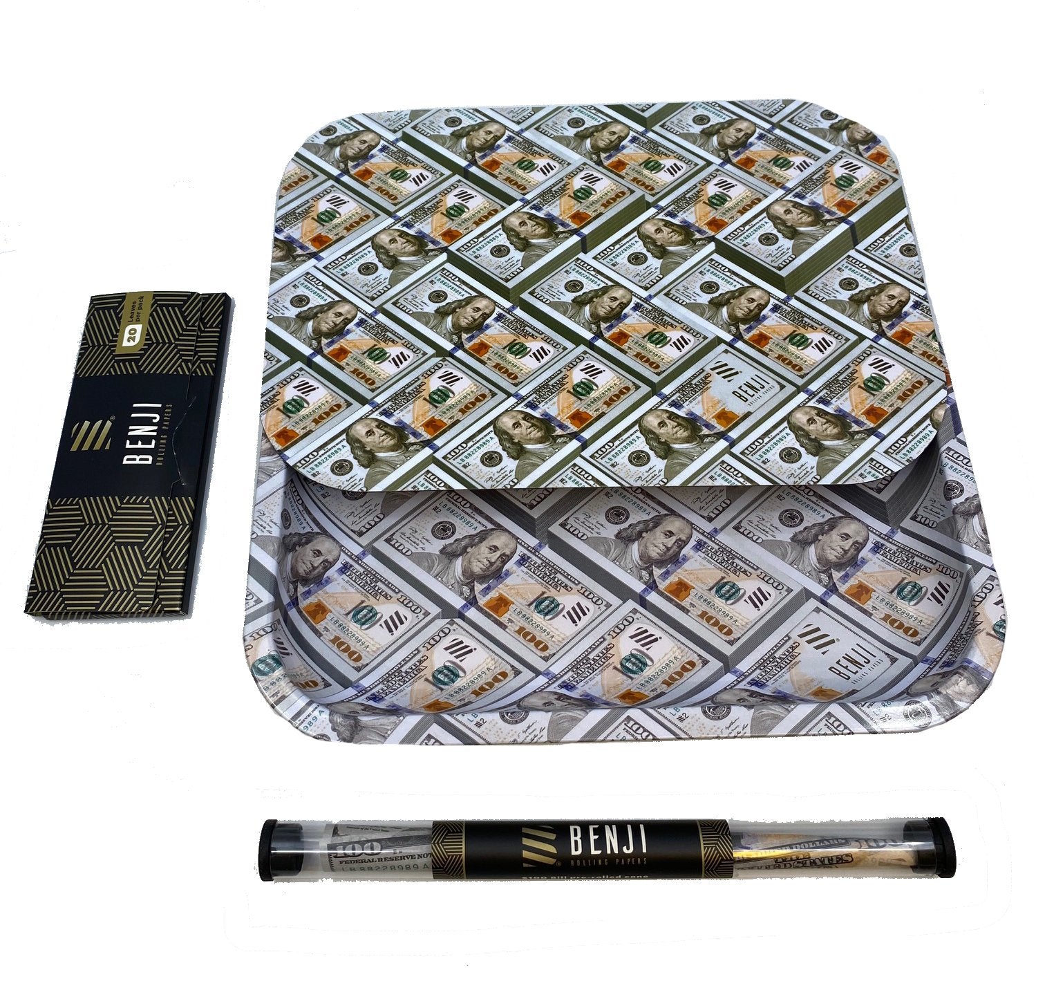 Benji Tray Kit - $100 Bills - Discreet Smoker