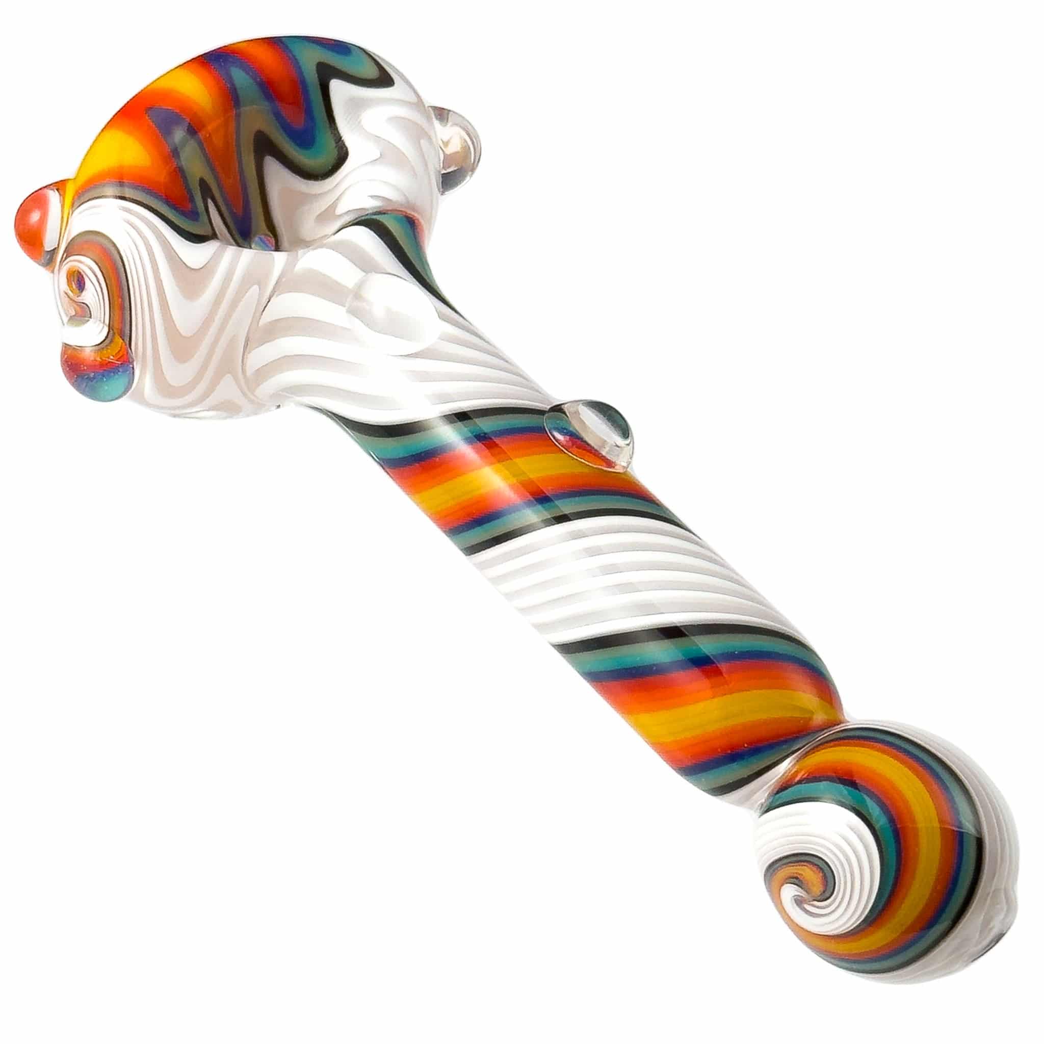 Spiral Body Wig-wag Head with Bulb Mouthpiece (Various Colors) - Discreet Smoker