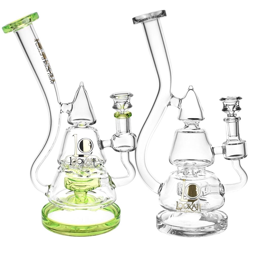 Lookah Glass Stacked Triangle Water Pipe | 11.25" - Discreet Smoker