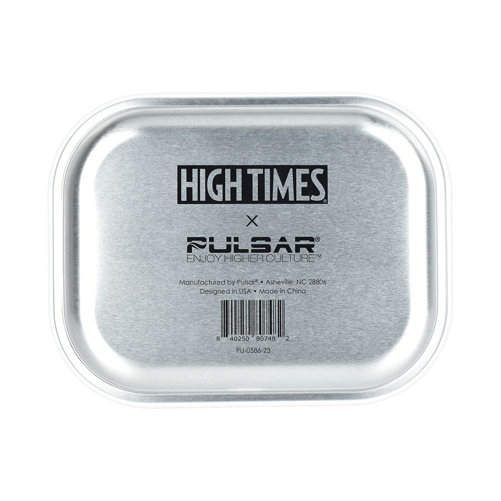 High Times x Pulsar Mini Metal Rolling Tray - White Logo / 7"x5.5" - Discreet Smoker