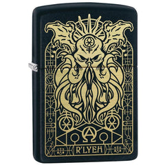 Zippo Lighter | Lovecraft Monster Design | Black Matte - Discreet Smoker