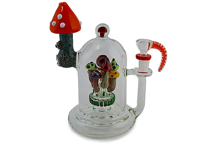 Handmade Mushroom Glass Water Pipe - Discreet Smoker