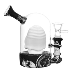 Spun Skull Bell Jar Water Pipe - 5.5" / 14mm F - Discreet Smoker