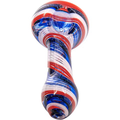 LA Pipes Stars and Stripes Independence Glass Spoon Pipe - Discreet Smoker