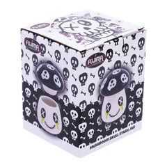 Fujima Mushroom Skull Ceramic Stash Jar - 4.25" - Discreet Smoker