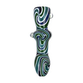 Hypnotist Triplets Wig Wag Swirls Glass Chillum - 4" - Discreet Smoker