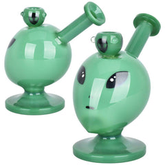 Alien Head Glass Water Pipe - 6" / 14mm F - Discreet Smoker