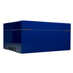 Glass Top Cobalt Blue Humboldt Humidor - Discreet Smoker