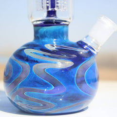 10.5" Blue Buddha Glass Water Pipe w/ Coil Perc - Discreet Smoker