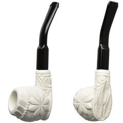 Mini Deluxe Meerschaum Pipe - 4.5" / Floral - Discreet Smoker