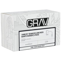 GRAV Long Neck Seamless Banger - 14mm M / 90D 5pcs - Discreet Smoker