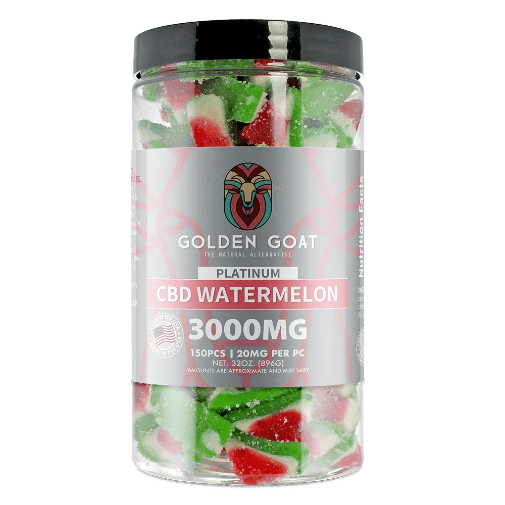 Platinum CBD Gummies 3000mg - Watermelon - Discreet Smoker