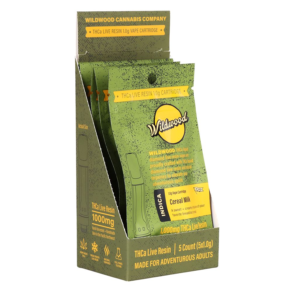Wildwood Dispensary Grade Live Resin THCA Cartridge | 1g | 5ct Display - Discreet Smoker