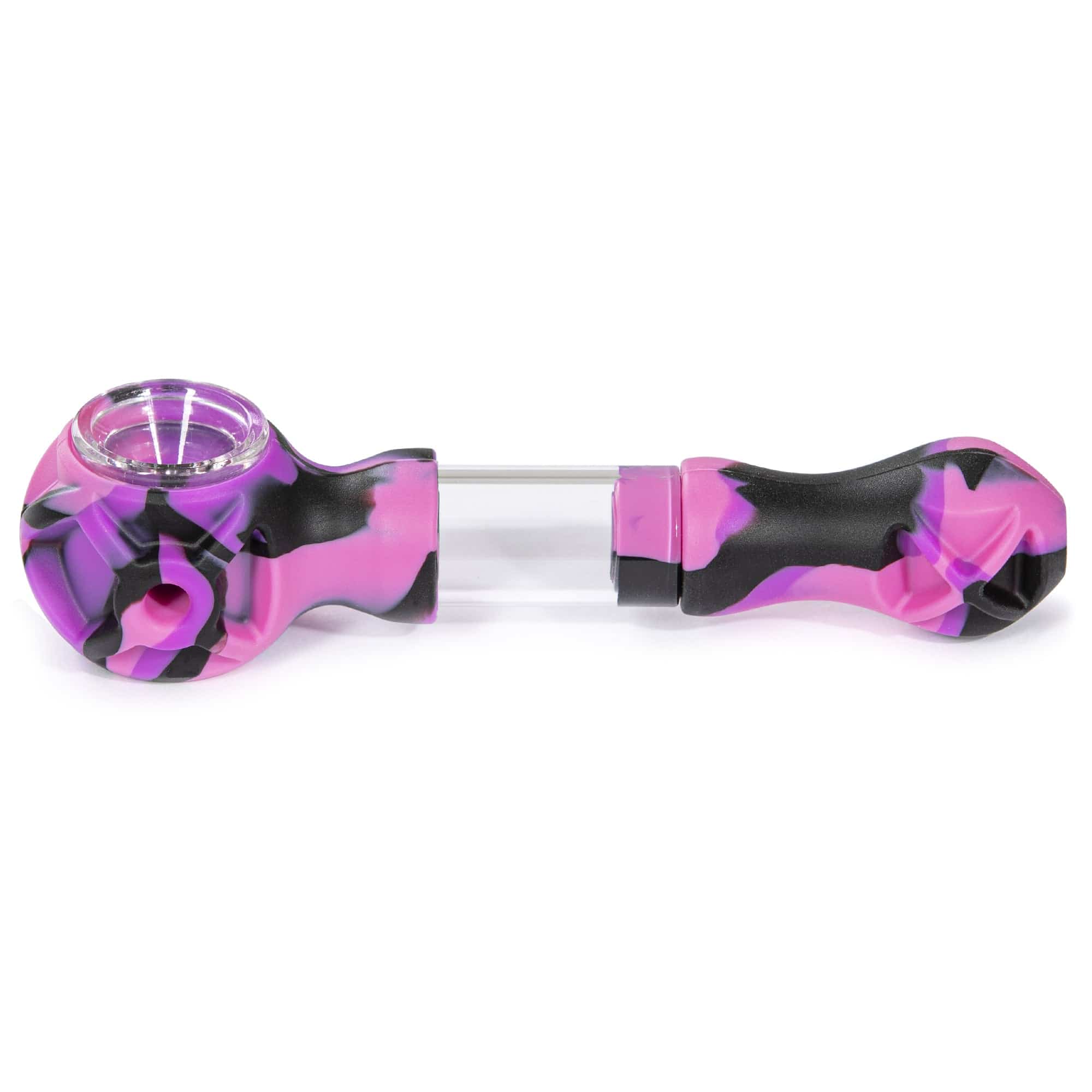Hybrid Silicone and Glass Spoon with Translucent Chamber by 3 Gates Global - Discreet Smoker
