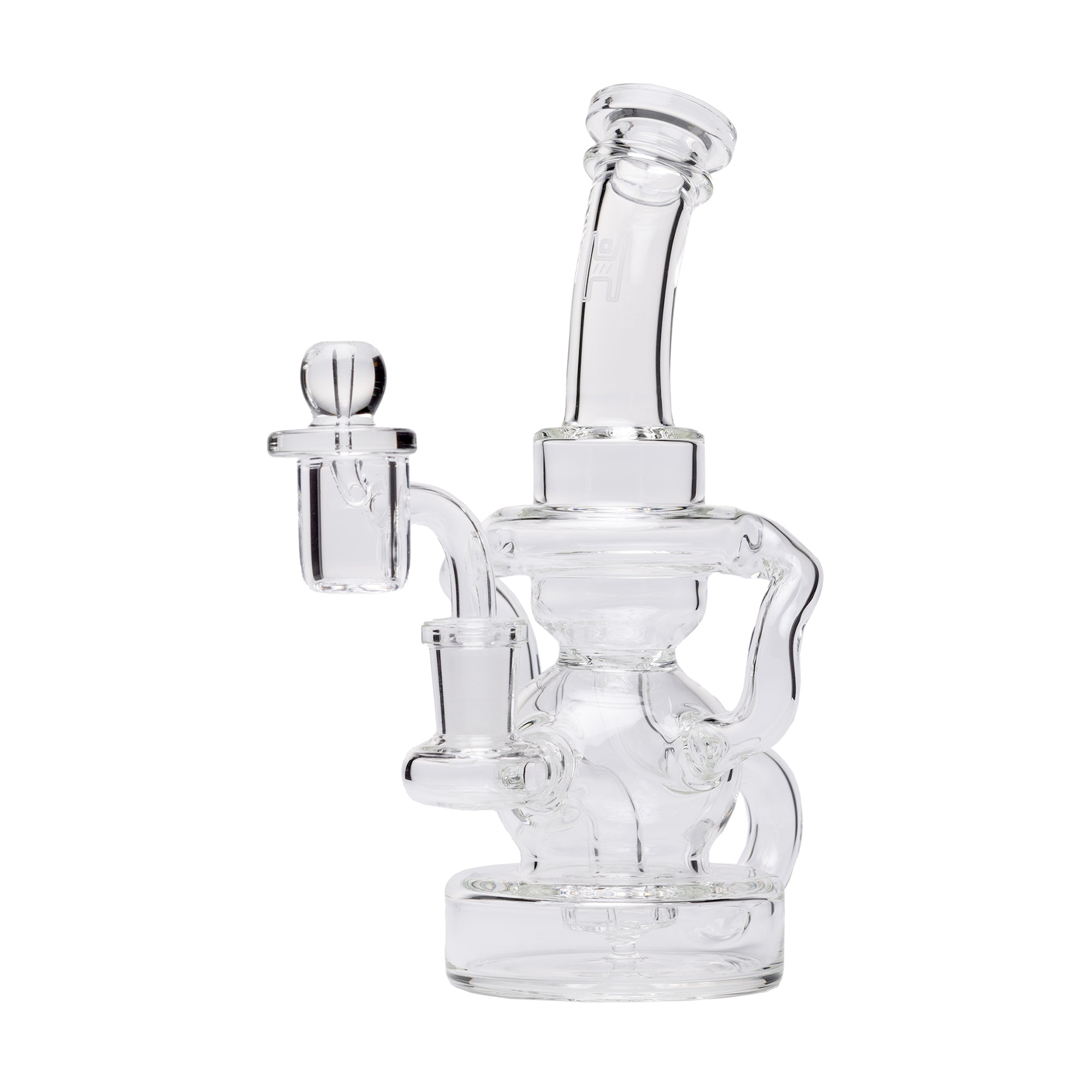 Human Grade Stubby Klein Glass Recycler Rig Water Pipe - Discreet Smoker