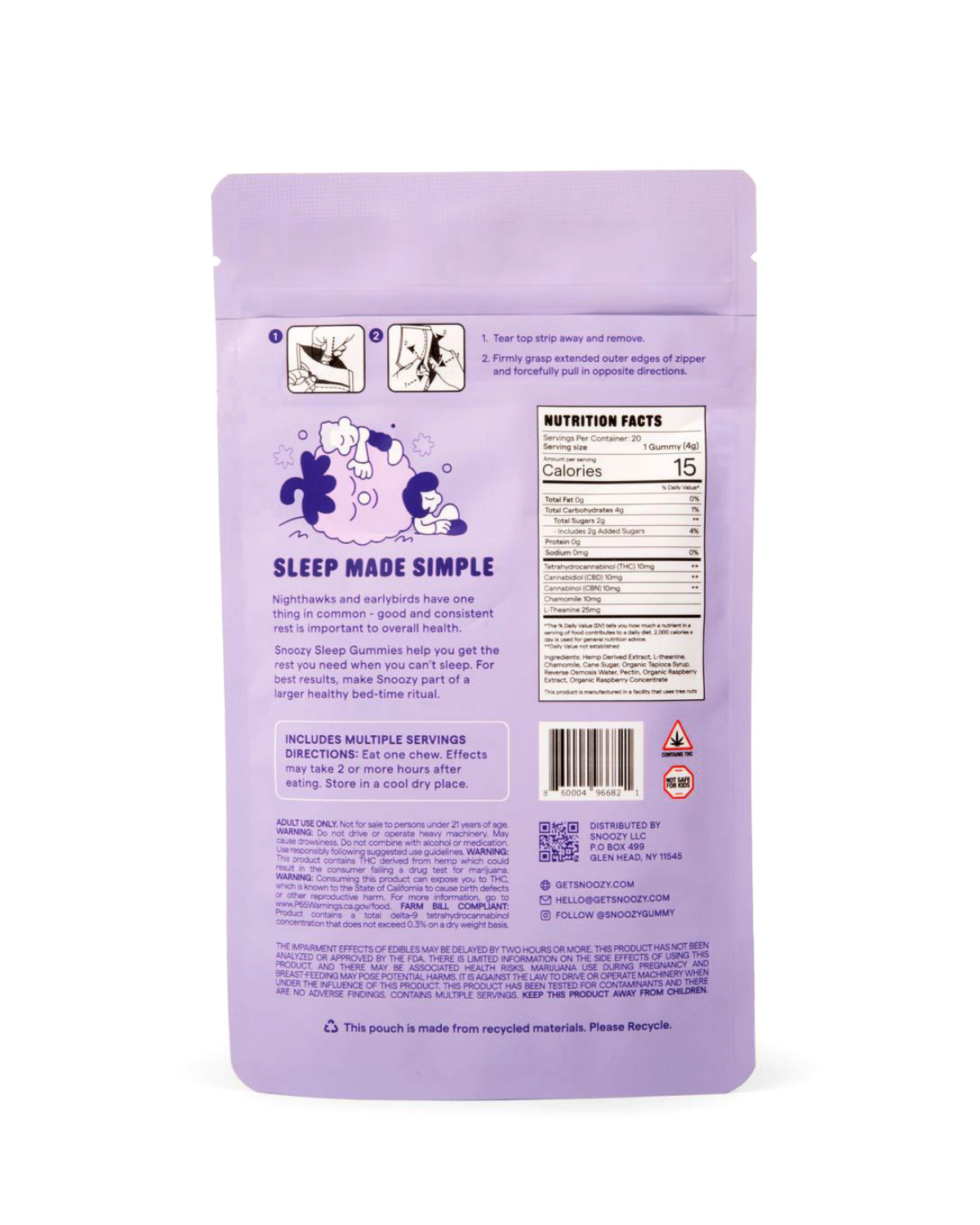 Snoozy Sleep with Benefits- Extra Strength - Discreet Smoker