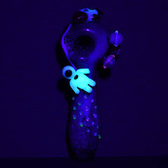 Empire Glassworks Glow In The Dark Spoon Pipe - 4.25" / Galactic - Discreet Smoker