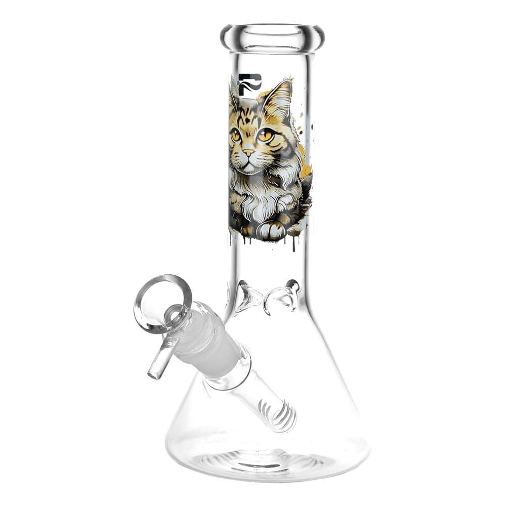 Pulsar Majestic Cat Glass Water Pipe - 7.75" / 14mm F - Discreet Smoker
