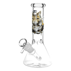 Pulsar Majestic Cat Glass Water Pipe - 7.75" / 14mm F - Discreet Smoker