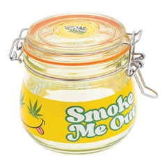Fujima Dank Tank Smiley Smoke Me Out Glass Jar - 500ml - Discreet Smoker