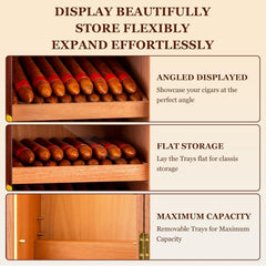 60-100 Count Cigar Humidor Cabinet with LED and Digital Hygrometer