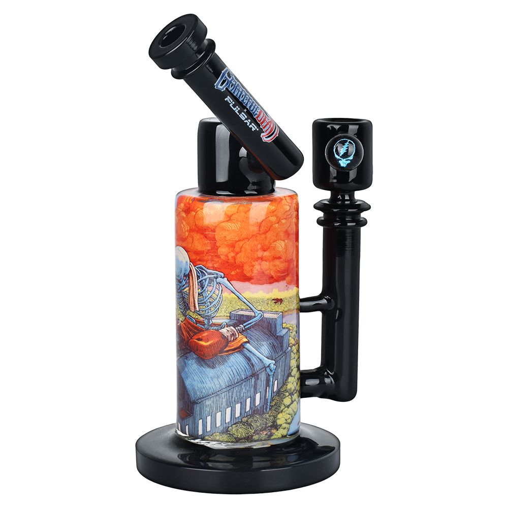 Grateful Dead x Pulsar Inside Print Water Pipe - 8.5" / 14mm F / Boxer - Discreet Smoker