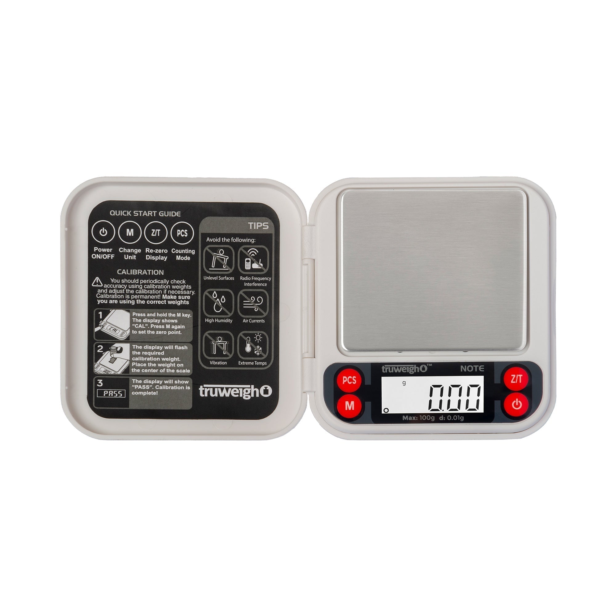 Truweigh Mini NOTE Digital Pocket Scale | 100G x 0.01g - Discreet Smoker