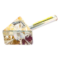 Red Eye Tek Terminator Finish Infinity Bowl Triangle Glass Hand Pipe | 4.5" - Discreet Smoker