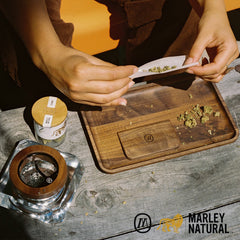 Marley Natural Black Walnut Rolling Tray - Discreet Smoker