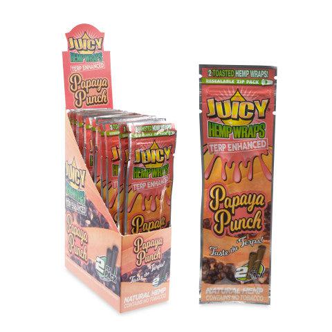 Juicy Jays Terp Enhanced Hemp Wraps 2pk Pouch 25ct POP Display - Discreet Smoker