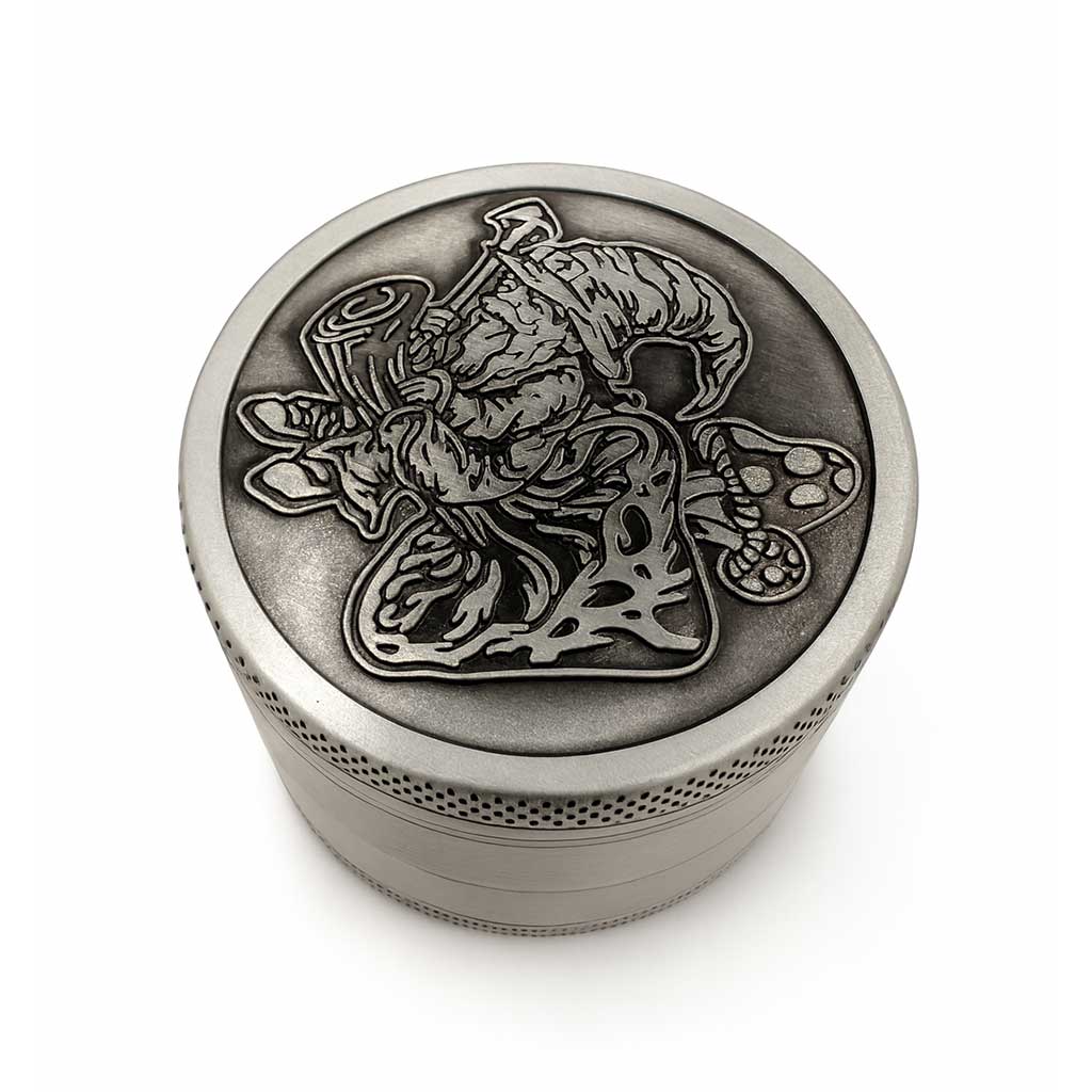 VINTAGE ALUMINUM EMBOSSED HERB GRINDER - Discreet Smoker