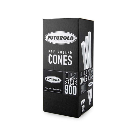Futurola Cones - 1 1/4 - Classic White - Non-Printed Tip - 900ct - Discreet Smoker