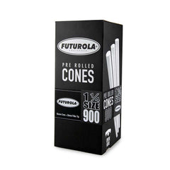 Futurola Cones - 1 1/4 - Classic White - Non-Printed Tip - 900ct - Discreet Smoker