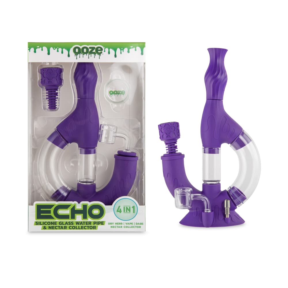 Ooze Echo Silicone Water Pipe - Discreet Smoker