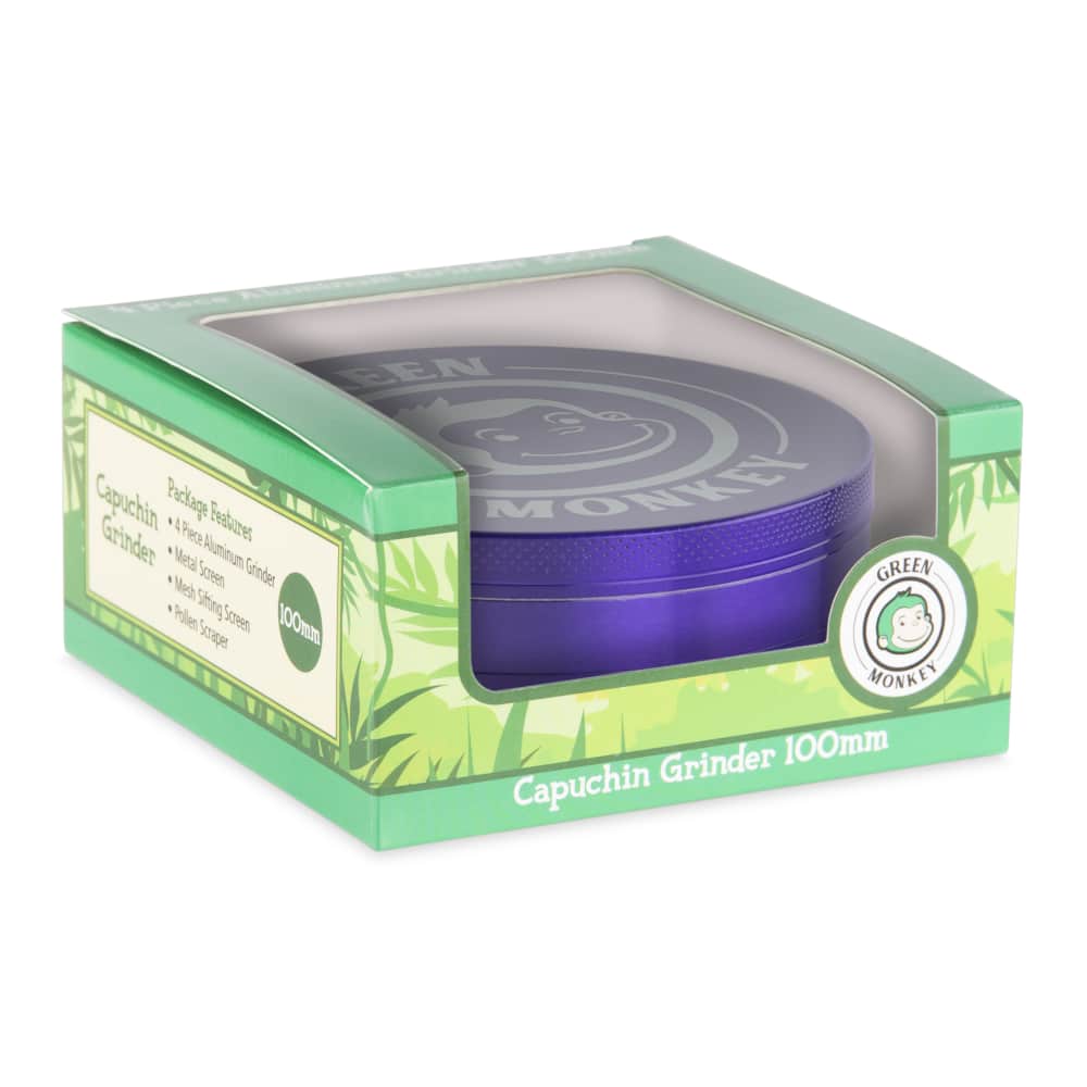 Green Monkey Grinder - Capuchin 4pc - 100mm - Discreet Smoker
