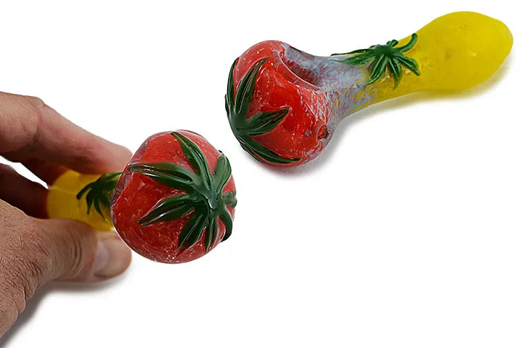 Rasta Leaf Glass Pipe - Discreet Smoker