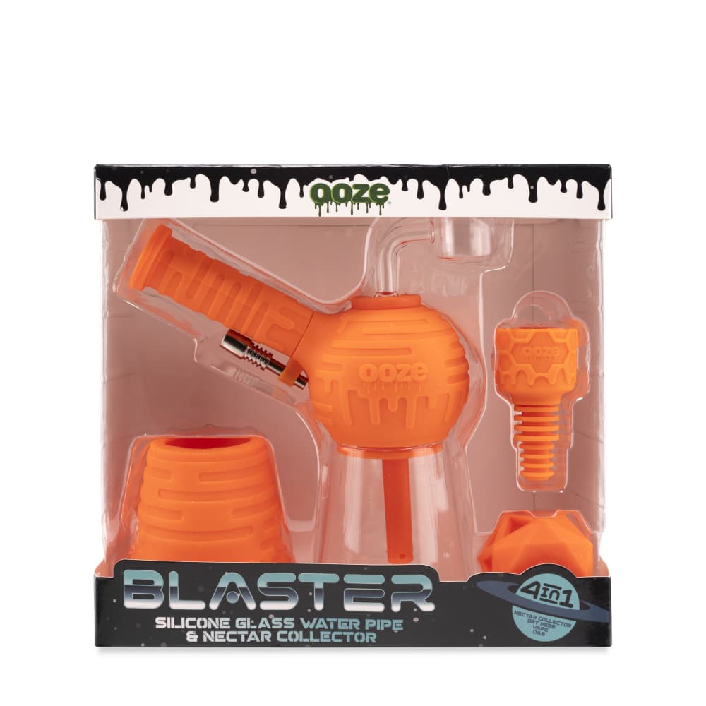 Ooze Blaster Silicone Glass 4-in-1 Hybrid Water Pipe and Dab Straw - Discreet Smoker
